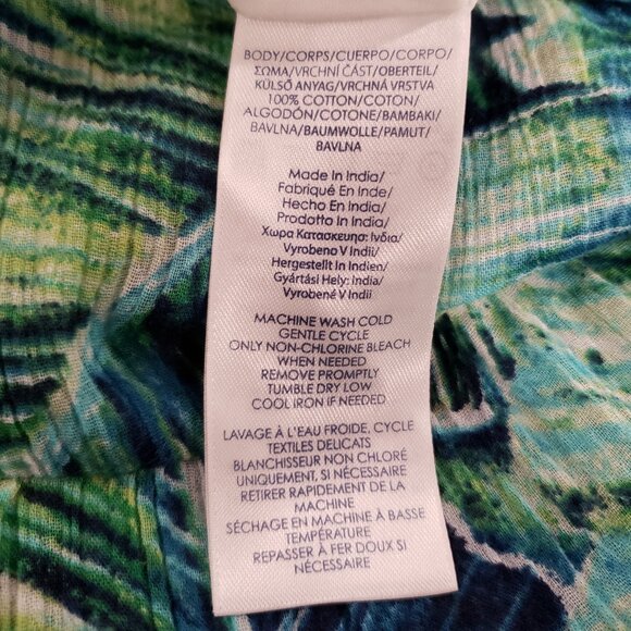 Chaps Petite Palm Print Tiered Cotton Maxi Lined Skirt - Picture 5 of 5